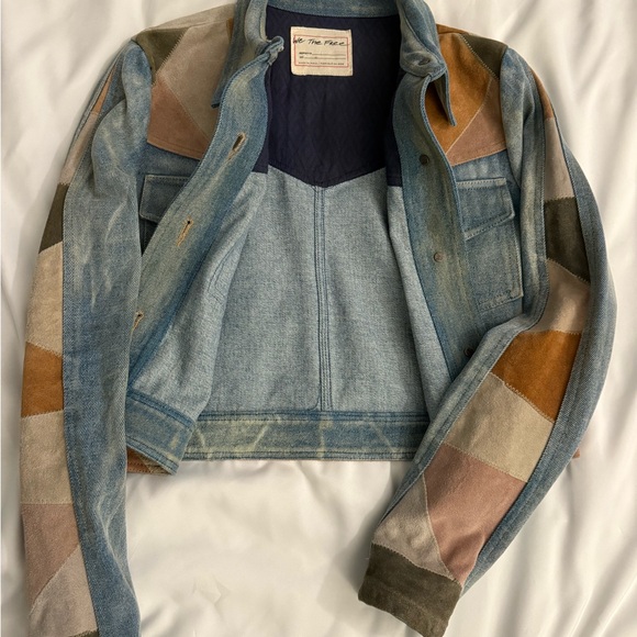 Free People Dallas Suede Denim
Jacket Patchwork Western Button Up 
Size XS - Picture 3 of 8
